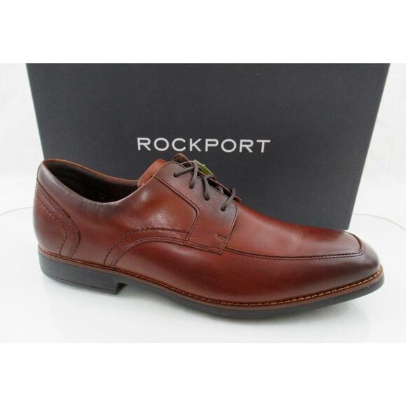 Men\'s Rockport Slayter Apron Toe Oxford Lace Up Shoes Comfort Dark Tan Size 11 main image 6